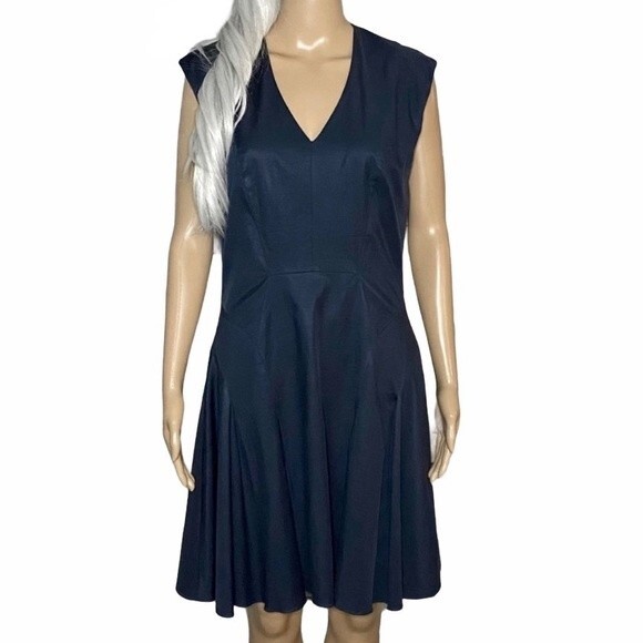Rebecca Taylor Blue Fit & Flare Dress Sleeveless Dress 95521D467 Size 8 - Picture 1 of 7